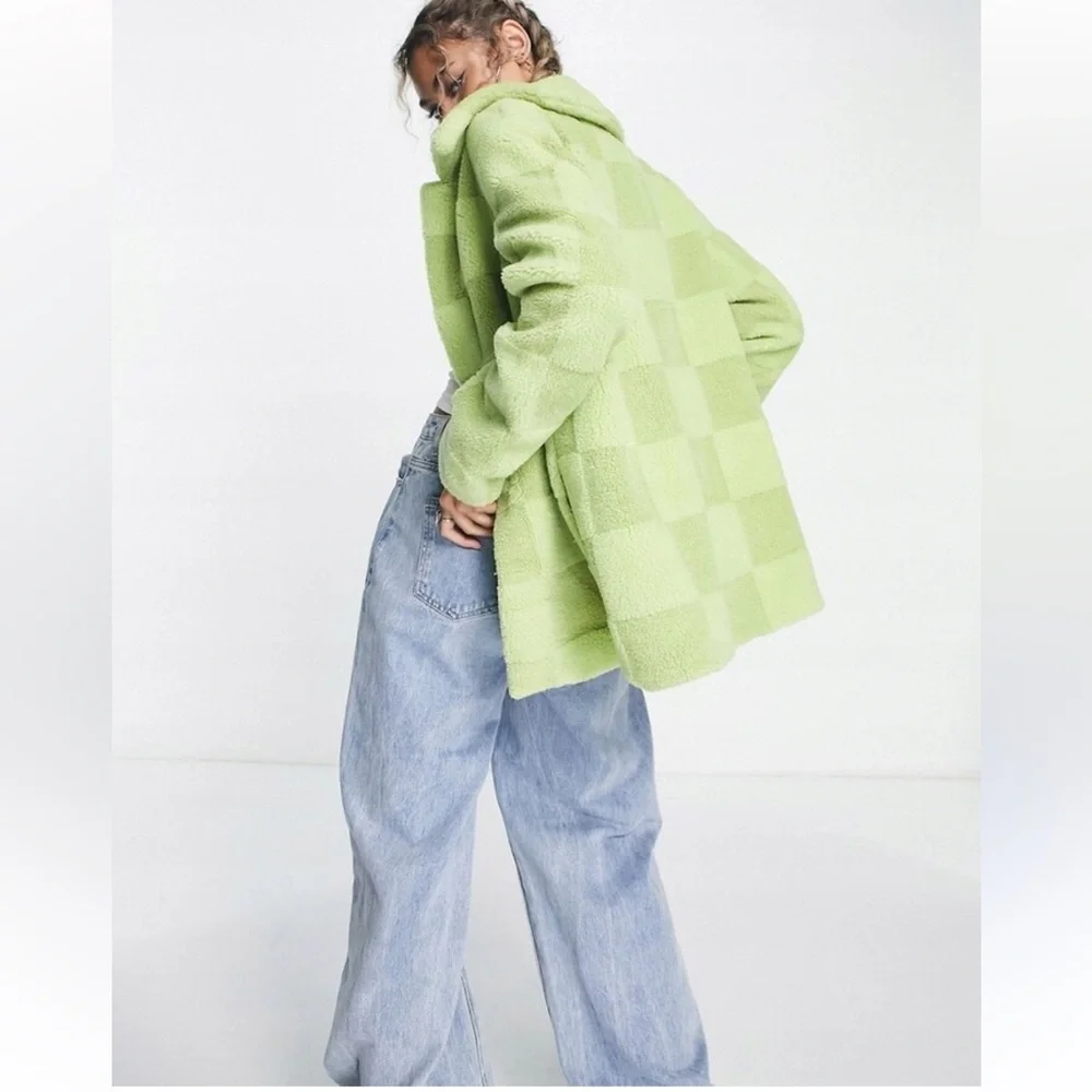 URBANCODE
URBAN CODE CHECKED BORG JACKET IN LIME GREEN - Picture 4 of 11